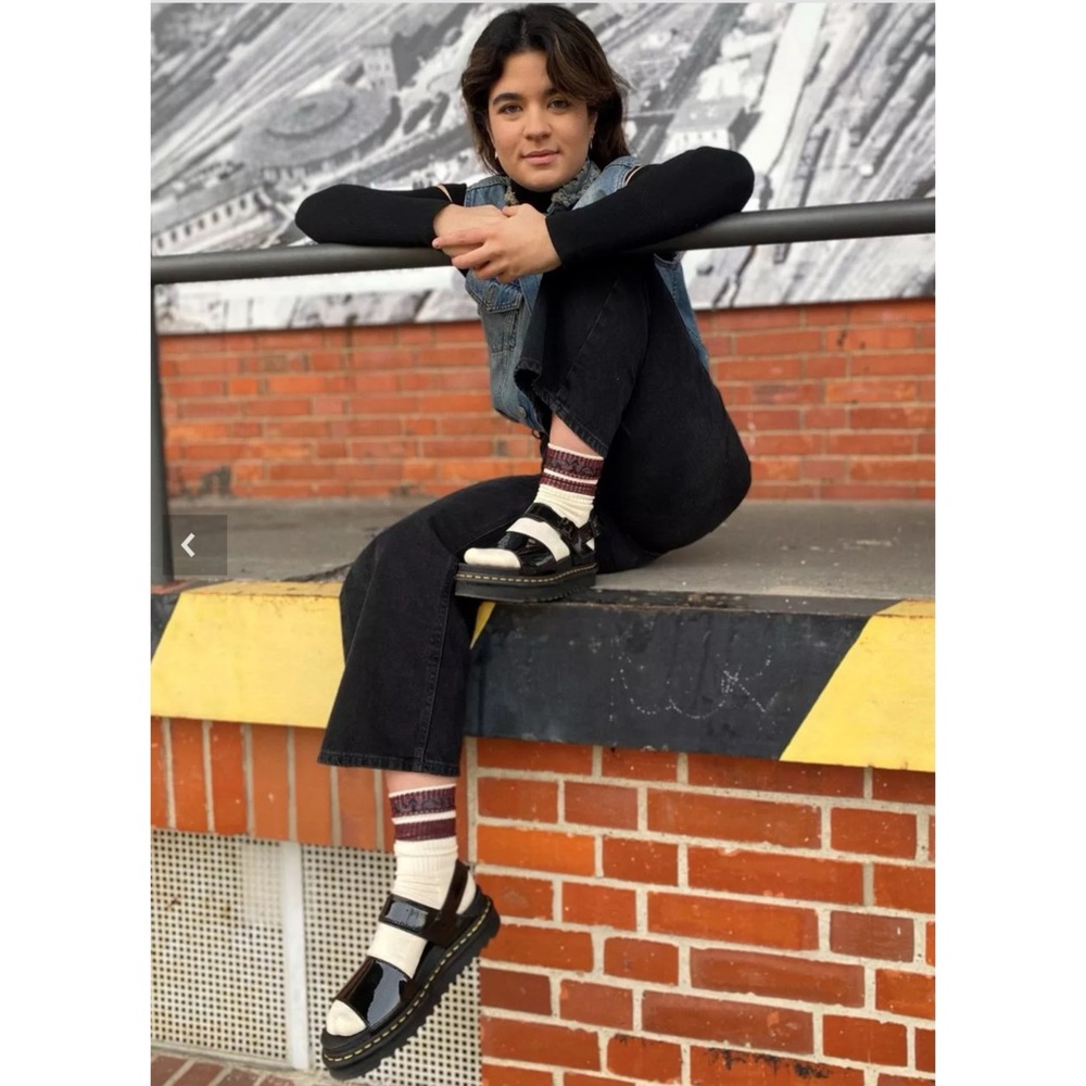 Dr. Martens VOSS Patent Leather Strap Sandals in Black Lampe - Picture 3 of 16